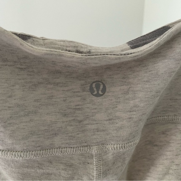 Lululemon Heathered Grey Cotton Crop Leggings Wunder Under Sz 6 - Picture 5 of 9